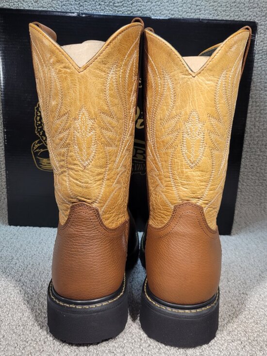 J.B. Dillon Reserve JBRG201 Men\'s US Size 10.5D Oak/Honey Leather Pull on Boots main image 10